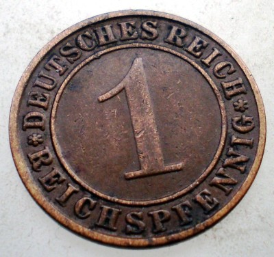 B.263 GERMANIA WEIMAR 1 REICHSPFENNIG 1935 A foto