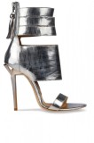 Sandale Mihai Albu din piele cu fermoar decorativ Silver Stealth, 35 - 40, Argintiu
