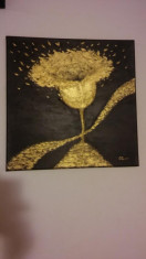 &amp;quot;Golden Grace&amp;quot; Tablou pictat in culori acrilice, 40/40cm. Original. foto