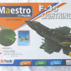 MAESTRO 3D Puzzle = Puzzle 3D Avion F-35 Lightning II, 34 piese, cutie sigilata