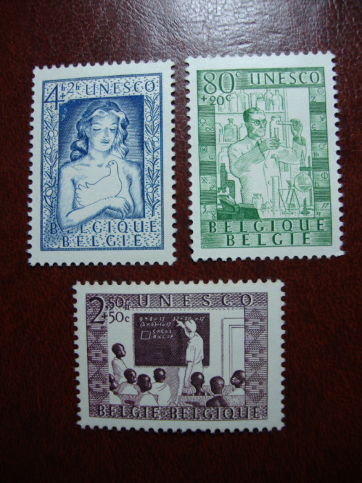 BELGIA 1951 SERIE UNESCO MH