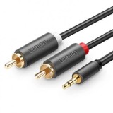 CABLU audio Ugreen, &quot;AV102&quot; stereo 3.5 mm jack (T) la 2 x RCA (T), 10m, conectori auriti, gri &quot;10514&quot; (timbru verde 0.18 lei) - 6957303815142