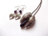 Set aripi ingerasi cu agate mov 47812