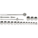Vorel 58150 - Set capete chei tubulare 22-50 mm patrat 3/4 inch 20 bucati
