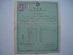Cerificat RPR pentru absolvirea scoalei de 7 ani, 1954