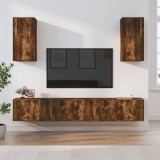 vidaXL Set dulapuri TV, 6 piese, stejar fumuriu, lemn prelucrat