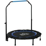 HOMCOM Trambulină Elastică Pliabilă cu M&acirc;ner Reglabil, &Oslash;102x99123 cm, Albastru | Aosom Romania