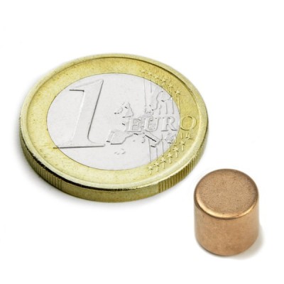 Magnet neodim disc &amp;Oslash;8&amp;amp;#215;8 mm, putere 2,5 kg, N45, placat cupru foto