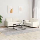 vidaXL Set de canapele cu perne, 2 piese, crem, catifea 3202002