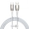 CABLU alimentare si date Baseus Glimmer, Fast Charging Data Cable pt. smartphone, USB la USB Type-C 100W, 1m, alb &quot;CADH000402&quot; (timbru verde 0.08 lei)