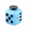 Cub antistres, fidget, albastru cu butoane negre, 3x3x3 cm