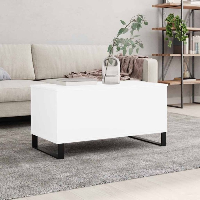 vidaXL Măsuță de cafea, alb, 90x44,5x45 cm, lemn compozit 830980