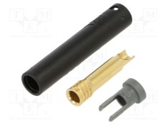 Conector banană 4mm soclu negru 32A 30V AC 60V DC ST&Auml;UBLI