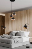 Cumpara ieftin Set lustra si lampadar si aplica de perete Yildo Negru 37x37x111 cm