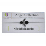 Bratara therapy angel collection obsidian auriu 6-8mm, Stonemania Bijou