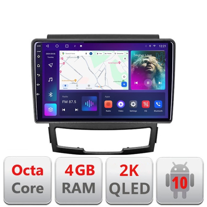 Navigatie Ssangyong Korando 2011- 2013 C-159 Android Octa Core Ecran 2K QLED GPS 4G 4+32GB 360 KIT-159+EDT-E409-2K CarStore Technology