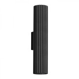 Lampă De Perete Karbon Negru Din Aluminiu Cu 2 Becuri Tub Minimalist De Interior.