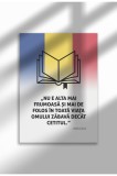 Poster Canvas cu Citat Patriotic Rom&acirc;nesc &ndash; Ne&icirc;nramat pe P&acirc;nză Mată - Cititul | A3 (29.7 x 42 cm)