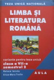 LIMBA SI LITERATURA ROMANA. VARIANTE PENTRU TEZA UNICA. CLASA A VII-A, SEMESTRUL 2-RALUCA IANCAU, ELIZA-MAR-245403