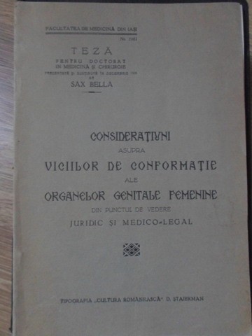 CONSIDERATIUNI ASUPRA VICIILOR DE CONFORMATIE ALE ORGANELOR GENITALE FEMENINE-DIN PUNCTUL DE VEDERE JURIDIC-234384