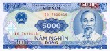 VIETNAM █ bancnota █ 5000 Dong █ 1991 █ P-108 █ UNC █ necirculata