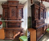 DE V&Acirc;NZARE BUFET / CREDENȚ ANTIC, DIN LEMN MASIV, BOGAT ORNAMENTAT