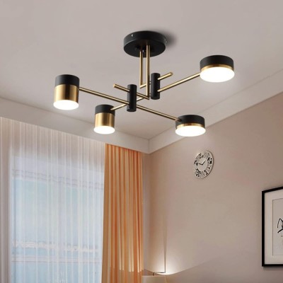 Lustra LED Palius 48W Negru, 4 Brate ModernLight Concept foto