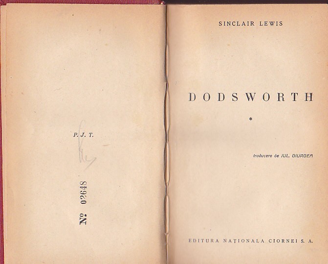 SINCLAIR LEWIS - DODSWORTH ( 2 VOL ) ( 1938 ) ( RELEGATA CARTONATA )