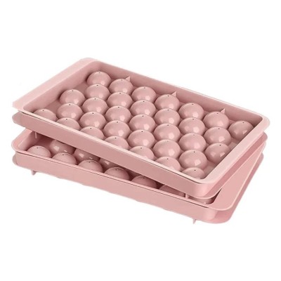 Set 2 tavi pentru cuburi de gheata Theuwnee, 25 x 14 x 3 cm, plastic, roz foto