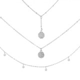 Set Coliere Language of Jewels, Model Lanturi cu Monezi, 3 Bucăți, Culoare Argintie, Oem