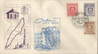 Filipine, Primăria din Cebu, FDC, 1951 foto