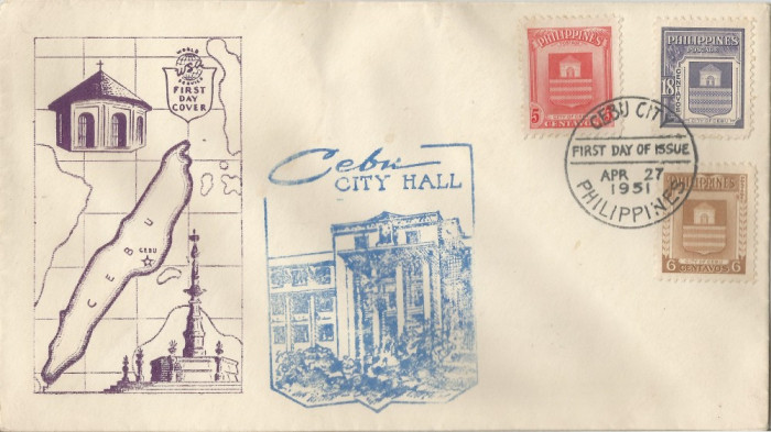 Filipine, Primăria din Cebu, FDC, 1951