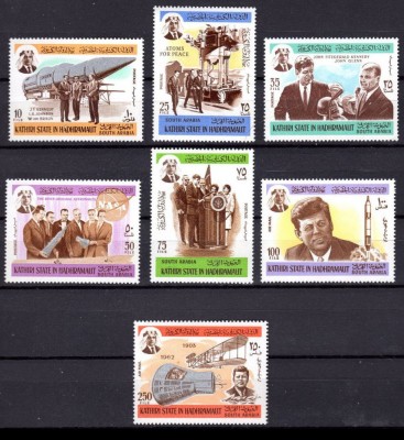 QU&amp;#039;AITI STATE IN HADHRAMAUT 1967 - KENNEDY , ZBOR IN SPATIU ,SERIE NESTAMPILATA foto