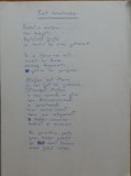 Manuscrisul unei poezii de Gheorghe Tomozei din volumul Țara lui Făt Frumos, 1976, Sat romanesc