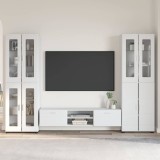 Cumpara ieftin Set comoda TV FLORIN 3 buc. 150 x 39 x 30 cm Alb foarte lucios