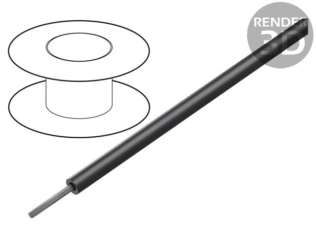 Cablu HookUp Silicon Negru 15kV -40&divide;150&deg;C