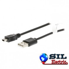 Cablu USB 2.0 A tata - Mini 5-Pin tata 2.00 m negru, Valueline foto