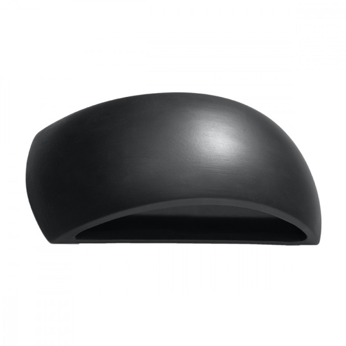 Lampă De Perete Pontius Negru Ceramică 1 Bec Semicircular Modern De Interior