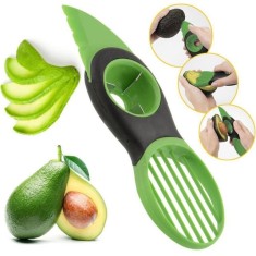 Cutit special Pufo 3 in 1 pentru curatat si feliat avocado
