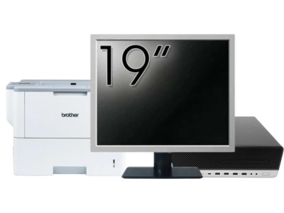 Pachet Calculator Second Hand HP EliteDesk 800 G5 SFF, Intel Core i5-9500 3.00 - 4.40GHz, 16GB DDR4, 512GB SSD + Monitor 19&amp;amp;quot; &amp;amp; Imprimanta Brother foto