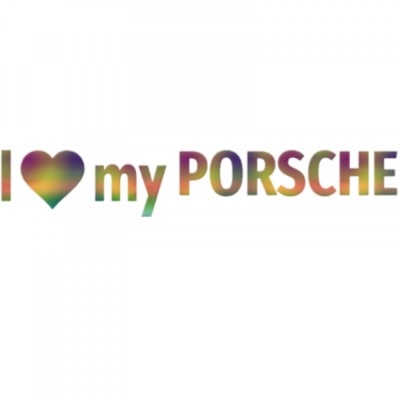Sticker Porsche I Love My , Autocolant Personalizat cu Mesaj Auto foto