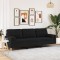 vidaXL Canapea cu 3 locuri cu pernuțe, negru, 210 cm, textil 3278205