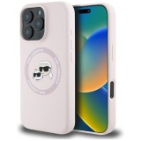 Husa pentru iPhone 16 Pro Max - Karl Lagerfeld Silicone MagSafe (KLHMP16XSKCHTCP) - Pink Karl&amp;Choupette Head