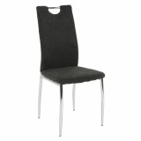 Scaun tapiterie textil gri picioare crom Oliva 44x41x97 cm