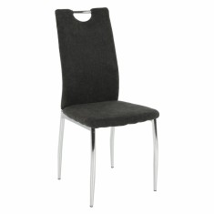 Scaun tapiterie textil gri picioare crom Oliva 44x41x97 cm