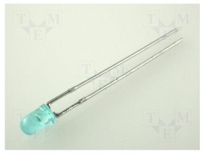 LED 3mm Albastru 20-50mcd 60&amp;deg; Convex, Tensiune 3,8-4,5V foto