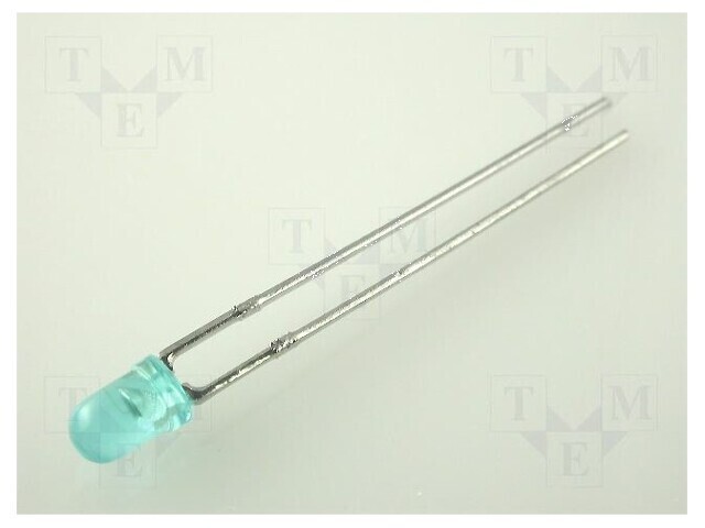 LED 3mm Albastru 20-50mcd 60&deg; Convex, Tensiune 3,8-4,5V