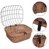 Cos frontal bicicleta cu capac, 50x45x35 cm, salcie naturala