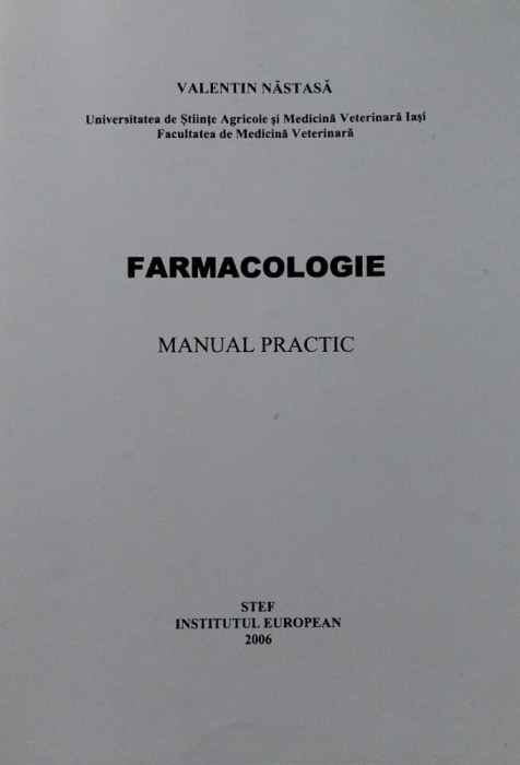 FARMACOLOGIE MANUAL PRACTIC