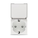 Priză Schuko cu capac protecție copii 2M 16A alb mat Moda Voice &ndash; ELBI